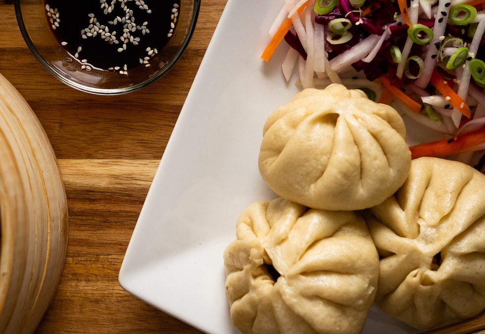 Bao buns fylt med kinesisk pulled pork